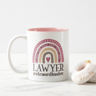 Lawyer Appreciation Attorney Boho Rainbow Two-Tone Coffee Mug
