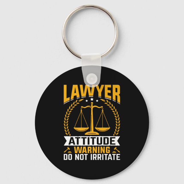 Lawyer Attitude Warning Do Not Irritate Premium  Key Ring (Front)