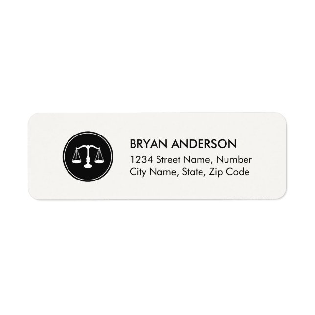 Lawyer Attorney Address Label Return Address Label (Front)