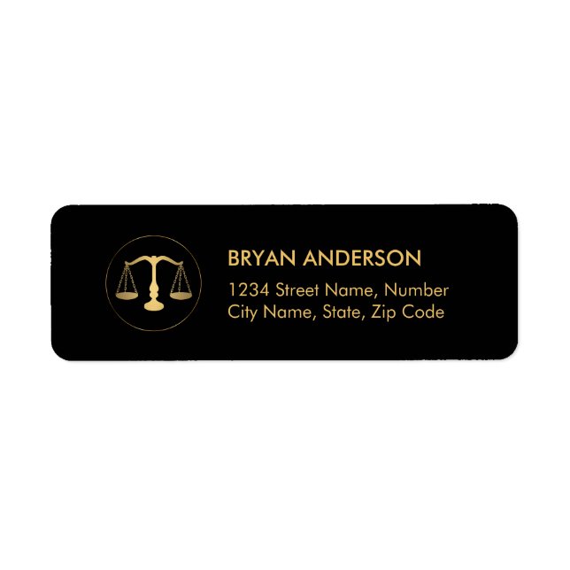 Lawyer Attorney Address Label Return Address Label (Front)