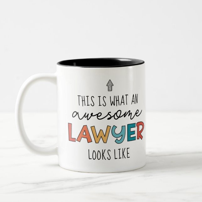 Lawyer | Attorney at Law | Awesome Lawyer Funny Two-Tone Coffee Mug (Left)