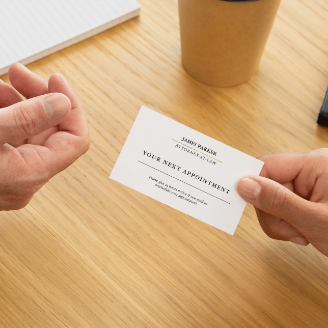 Lawyer Attorney At Law Classy White Appointment Card (Lawyer Attorney At Law Classy White Appointment Card)