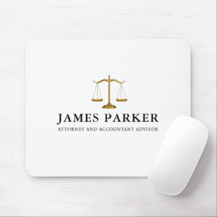 Lawyer Attorney At Law Classy White Mouse Pad