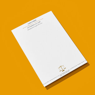Lawyer Attorney At Law Classy White Notepad