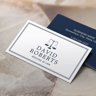 Lawyer Attorney at Law Minimalist Navy Blue Business Card