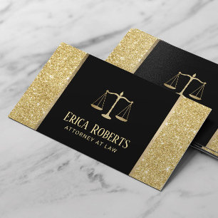 Lawyer Attorney at Law Modern Gold Glitter Business Card