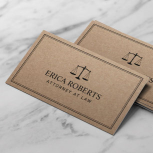 Lawyer Attorney at Law Rustic Kraft Law Office Business Card