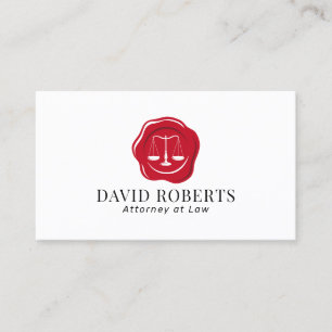 Lawyer Attorney at Law Wax Stamp Logo Plain Business Card