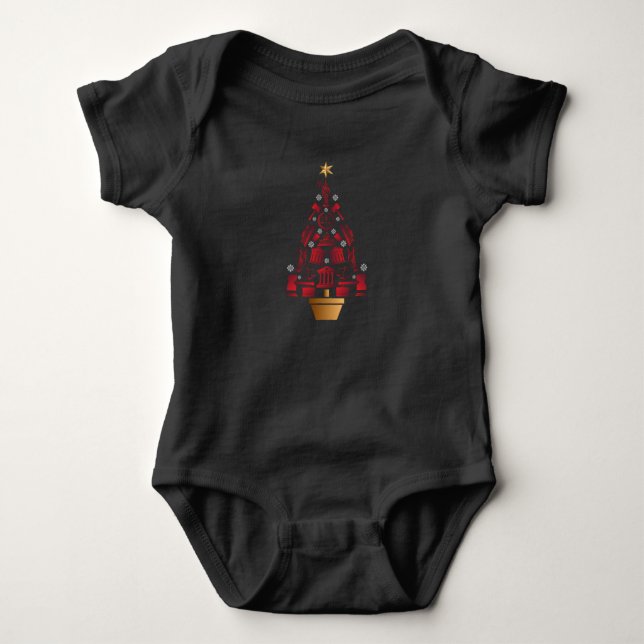 Lawyer Attorney Christmas Tree Baby Bodysuit (Front)