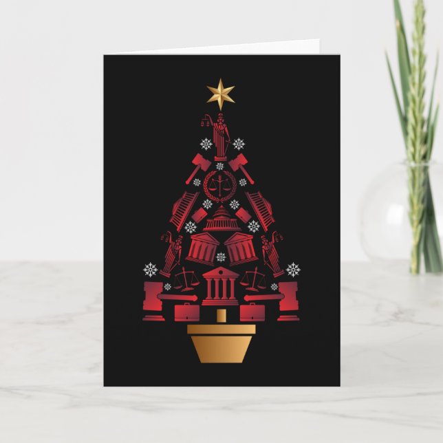 Lawyer Attorney Christmas Tree Card (Front)
