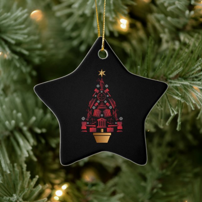 Lawyer Attorney Christmas Tree Ceramic Ornament (Tree)