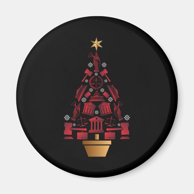Lawyer Attorney Christmas Tree Magnet (Front)