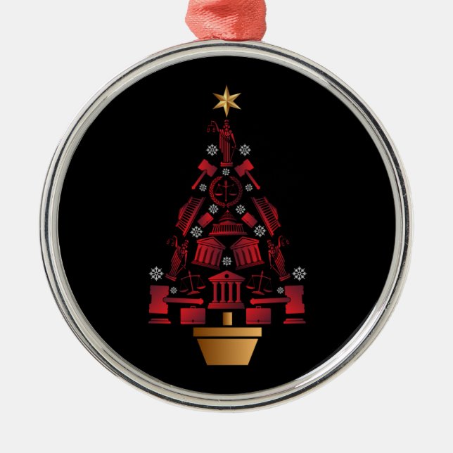 Lawyer Attorney Christmas Tree Metal Ornament (Front)