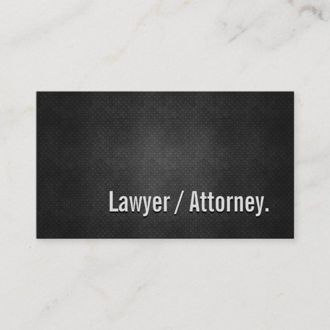 Lawyer / Attorney Cool Black Metal Simplicity Business Card (Front)