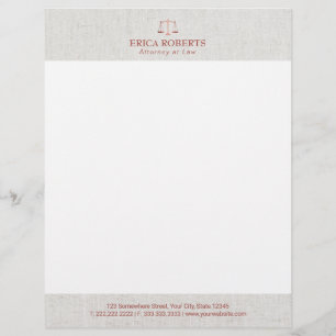 Lawyer Attorney Foil Rose Gold Classy Law Office Custom Letterhead