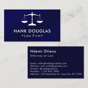 Lawyer Attorney Justice Scale Masculine Business Card