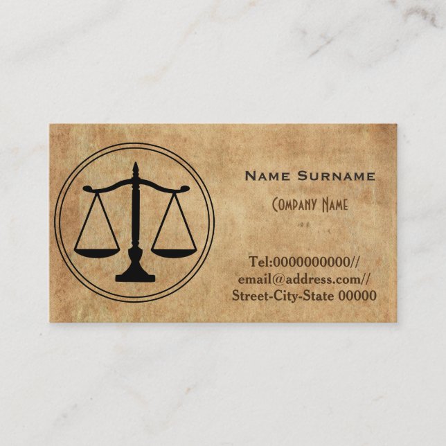 lawyer, attorney, law firm business card (Front)