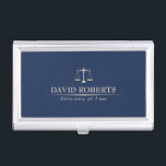 Lawyer Attorney Law Office Modern Blue & Gold Business Card Holder<br><div class="desc">Lawyer Attorney Law Office Modern Blue & Gold Business Card Holder.</div>