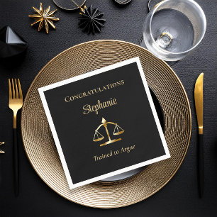 Lawyer Attorney Legal Scales Trained to Argue Napkin