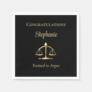 Lawyer Attorney Legal Scales Trained to Argue Napkin