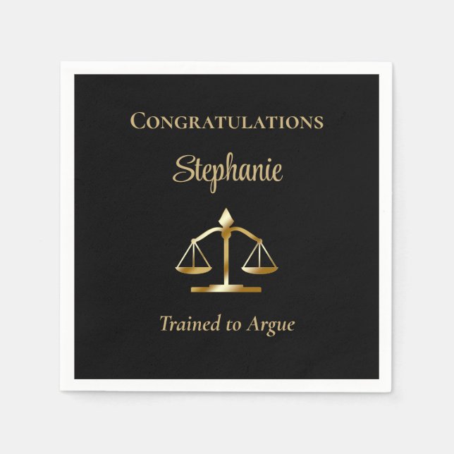 Lawyer | Attorney Legal Scales Trained to Argue Napkin (Front)