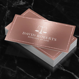 Lawyer Attorney Modern Rose Gold Legal Consultant Business Card