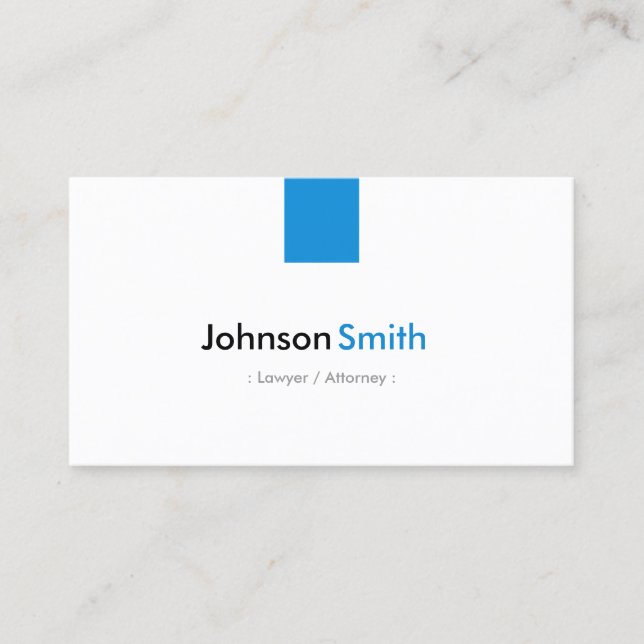 Lawyer / Attorney - Simple Aqua Blue Business Card (Front)