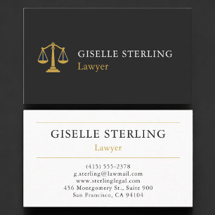 Lawyer Black Gold Business Card