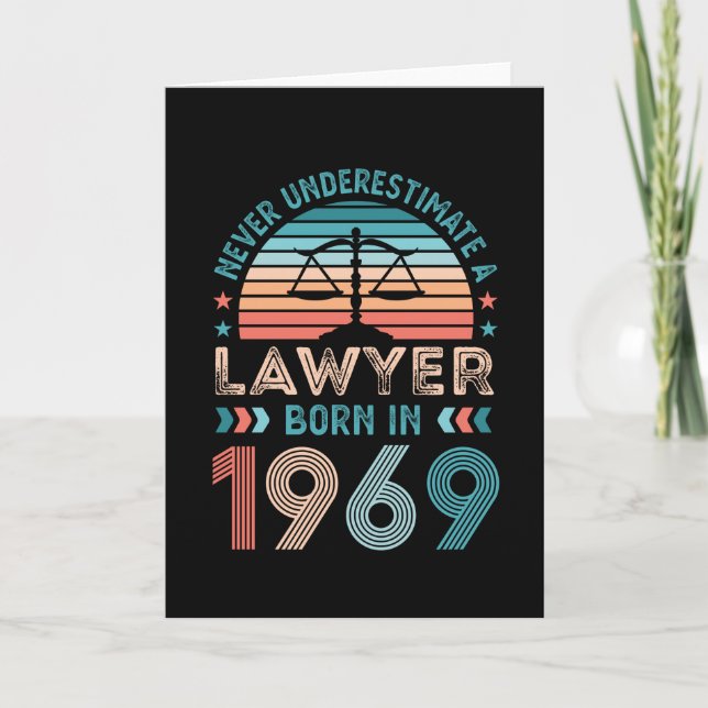 Lawyer born 1969 60th Birthday Law Gift Attorney Card (Front)