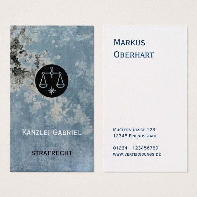 Lawyer business cards blue (Front & Back)