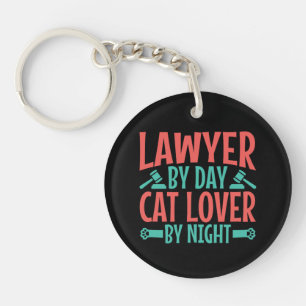 Lawyer by Day Cat Lover by Night Key Ring