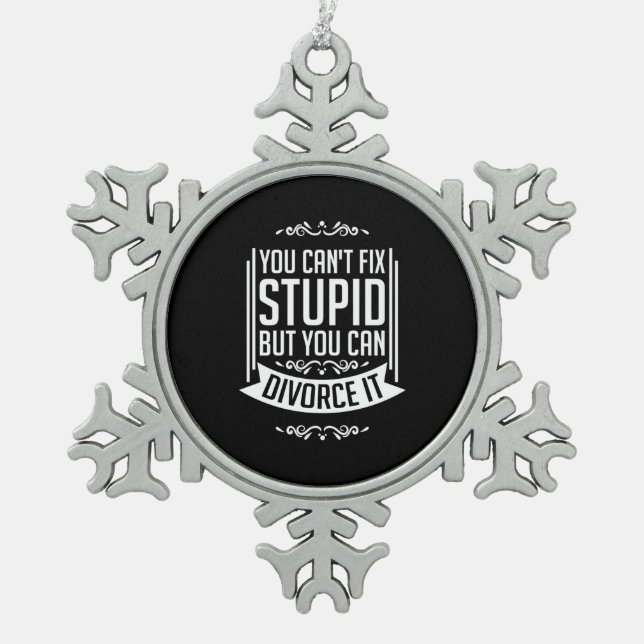 Lawyer Can Divorce It Snowflake Pewter Christmas Ornament (Front)