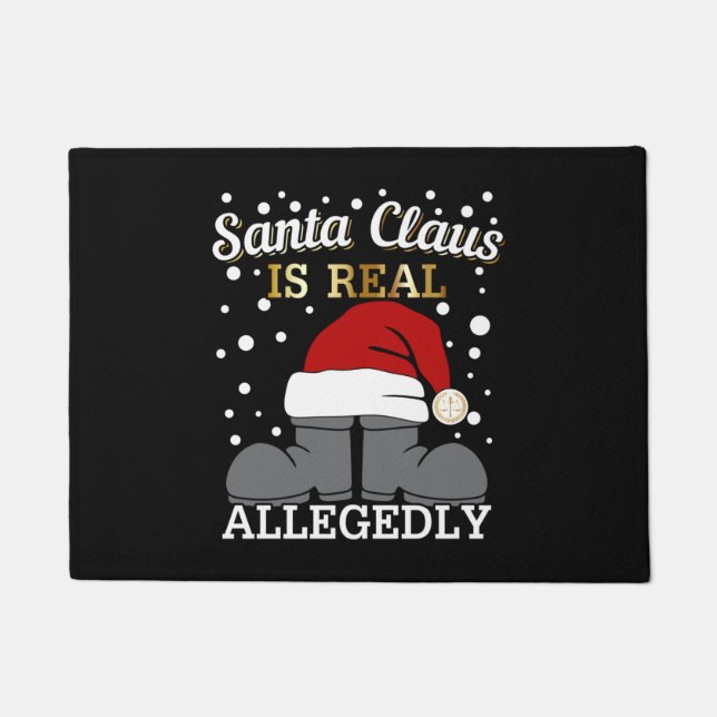Lawyer Christmas - Santa is Real Allegedly Doormat (Front)