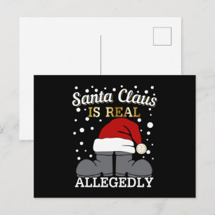 Lawyer Christmas - Santa is Real Allegedly Postcard