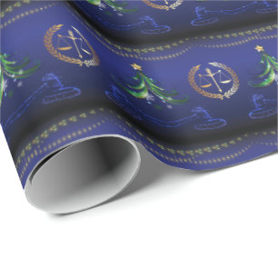 Lawyer Christmas Tree Elegant Wrapping Paper