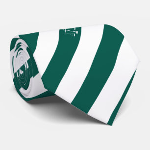 Lawyer Custom Initials Green Stripes Justice Scale Tie