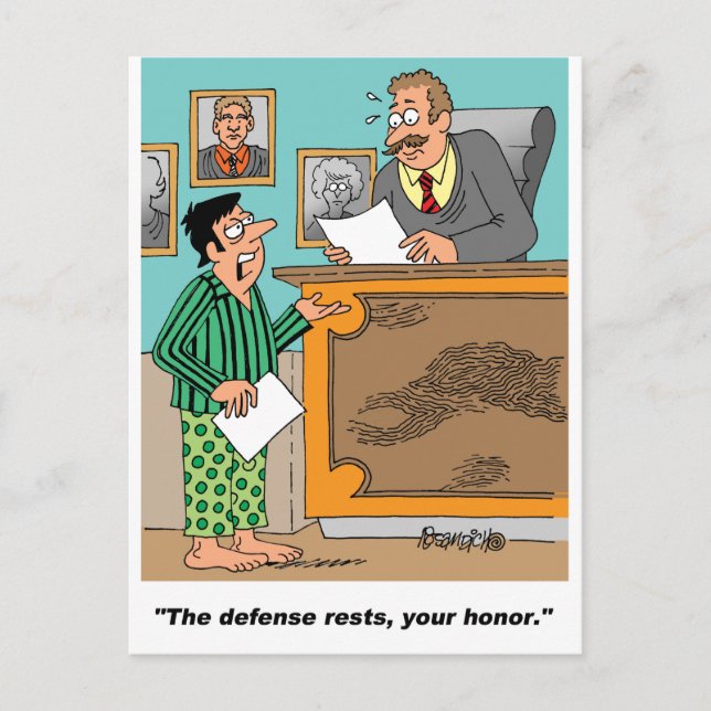 Lawyer Dressed In Pyjamas Postcard (Front)