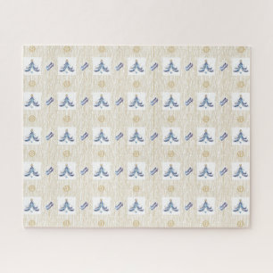 Lawyer Elegant Blue Christmas Pattern Jigsaw Puzzle