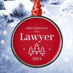 Lawyer Elegant Red Christmas Ornament