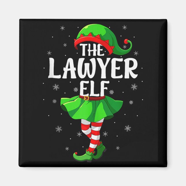 Lawyer Elf Christmas Girls Women Elf Squad Xmas Fa Magnet (Front)