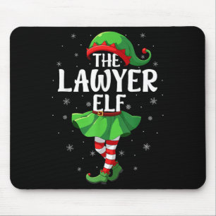 Lawyer Elf Christmas Girls Women Elf Squad Xmas Fa Mouse Pad