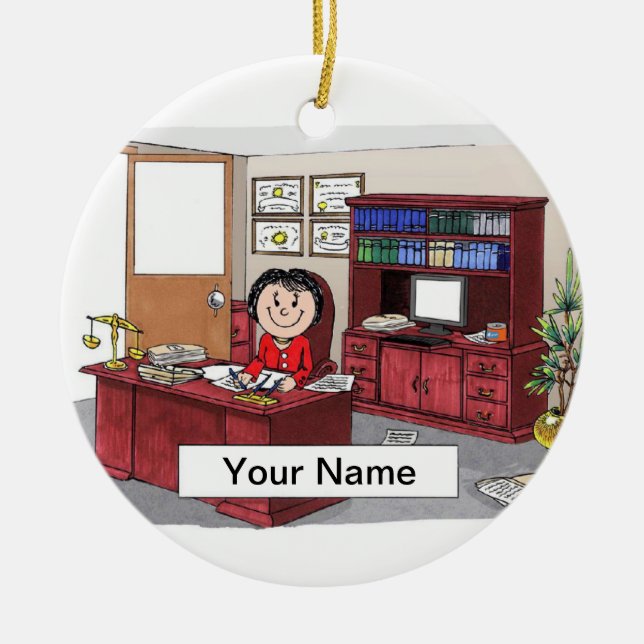 Lawyer - Female Ceramic Tree Decoration (Front)