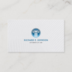 Lawyer Firm Attorney of law Blue Court Pillar Icon Business Card