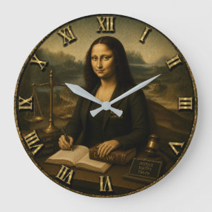 Lawyer Funny Mona Lisa Attorney Justice Gift Large Clock