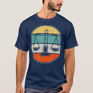 Lawyer Gift Retro Sunset Scale of Justice Law T-Shirt