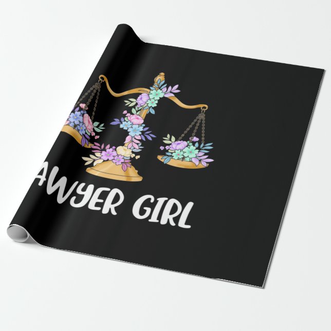 Lawyer Girl Wrapping Paper (Unrolled)