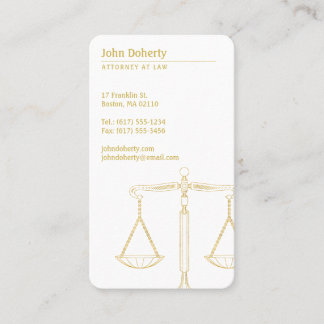 Lawyer | Gold Scales of Justice Business Card