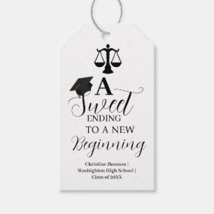 Lawyer Graduation a sweet ending to new beginning Gift Tags