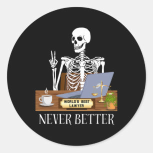 Lawyer Halloween  Classic Round Sticker