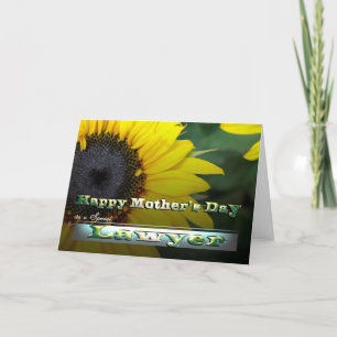 Lawyer Happy Mother's day big yellow sunflower Card